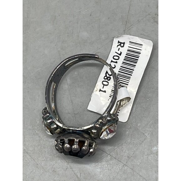Mariana ring crystal handmade black clear one size R-7012 280/1 circle READ NEW - Picture 2 of 5